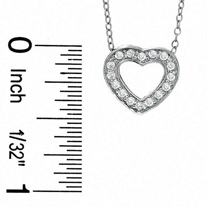 Main Image 2 of Cubic Zirconia Open Heart Pendant and Earrings Set in Sterling Silver
