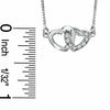 Cubic Zirconia Double Heart Pendant and Earrings Set in Sterling Silver
