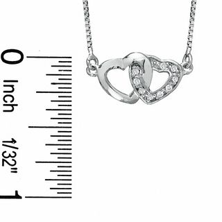 Cubic Zirconia Double Heart Pendant and Earrings Set in Sterling Silver