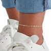Thumbnail Image 3 of 14K Tri-Tone Gold Bonded Sterling Silver 060 Gauge Hammered Anklet - 9"