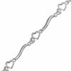 Thumbnail Image 1 of Diamond Accent Heart Bracelet in Sterling Silver - 7.25"