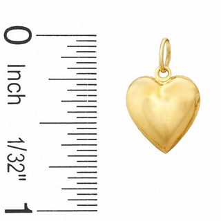 Red Crystal Heart Charm in 10K Gold