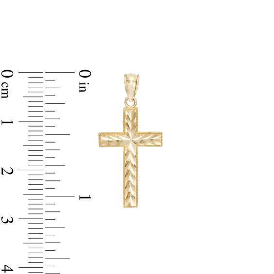 Reversible Cross Charm in 10K Solid Two-Tone Gold