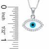 Thumbnail Image 2 of Cubic Zirconia and Glass Evil Eye Pendant in Sterling Silver