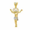 Thumbnail Image 1 of Cubic Zirconia Crucifix Charm in 10K Two-Tone Gold