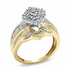 Thumbnail Image 1 of 1/2 CT. T.W. Diamond Marquise Cluster Ring in Sterling Silver and 14K Gold Plate