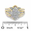 Thumbnail Image 2 of 1/2 CT. T.W. Diamond Marquise Cluster Ring in Sterling Silver and 14K Gold Plate