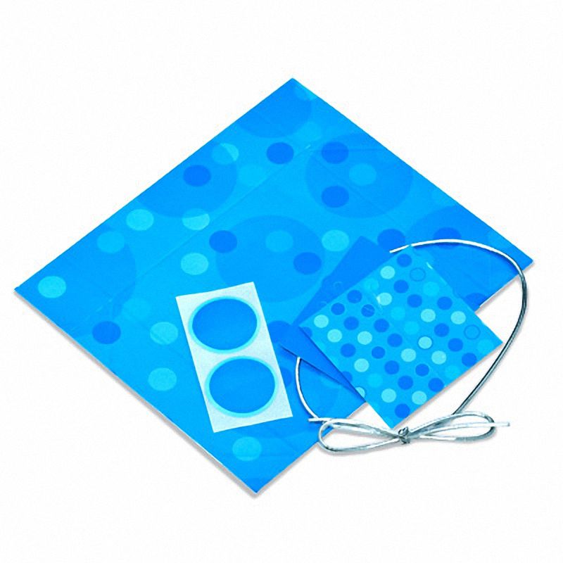Main Image 2 of Blue Polka Dot Gift Wrap Instant Large Square Box