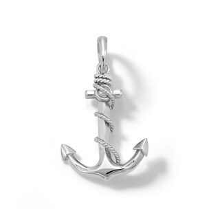 Sterling Silver Anchor with Rope Necklace Charm