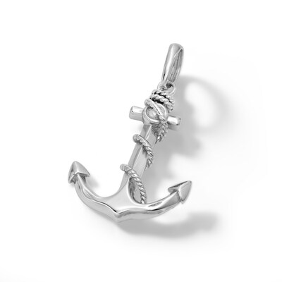 Sterling Silver Anchor with Rope Necklace Charm