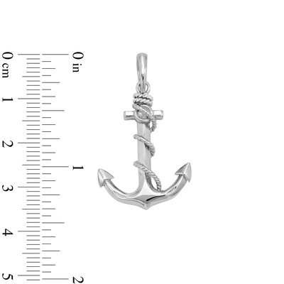 Sterling Silver Anchor with Rope Necklace Charm