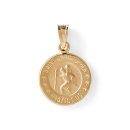 Small Round St. Christopher Medal in 10K Gold