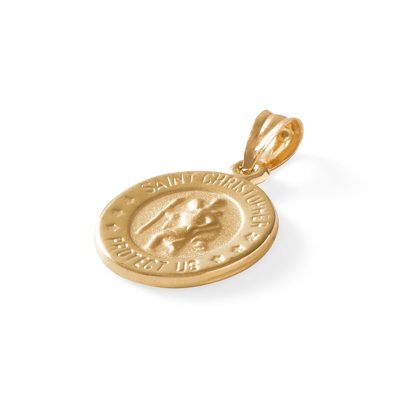 Small Round St. Christopher Medal in 10K Gold