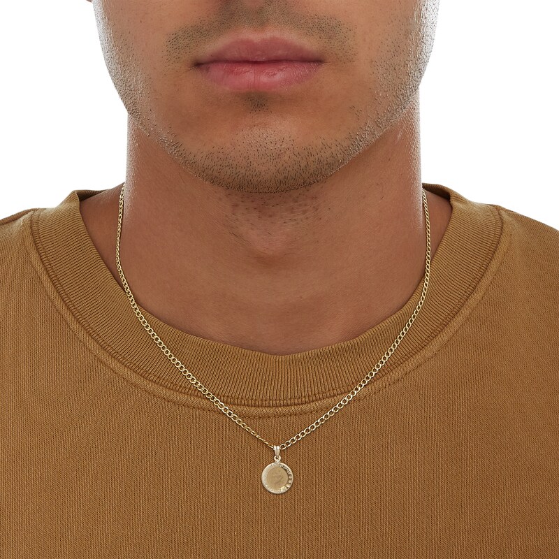 Main Image 4 of Small Round St. Christopher Medal in 10K Gold