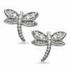 Thumbnail Image 1 of Cubic Zirconia Dragonfly Stud Earrings in Sterling Silver