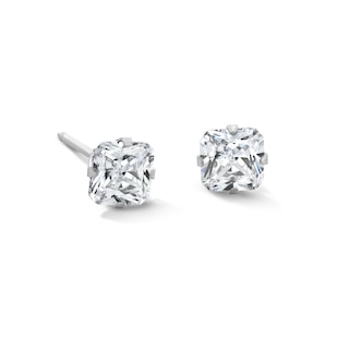 4mm Crystal Stud Piercing Earrings in Solid Stainless Steel