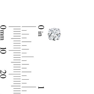 5mm Princess-Cut Cubic Zirconia Solitaire Stud Piercing Earrings in Solid Stainless Steel