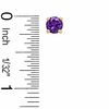 6mm Simulated Amethyst Stud Earrings in Sterling Silver with 14K Gold Plate