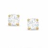 6mm Lab-Created White Sapphire Stud Earrings in Sterling Silver with 14K Gold Plate