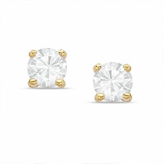 6mm Lab-Created Sapphire Stud Earrings in Sterling Silver with 14K Gold Plate