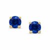 Thumbnail Image 0 of 6mm Simulated Sapphire Stud Earrings in Sterling Silver with 14K Gold Plate