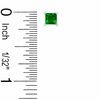 4mm Square-Cut Simulated Emerald Stud Earrings in Sterling Silver