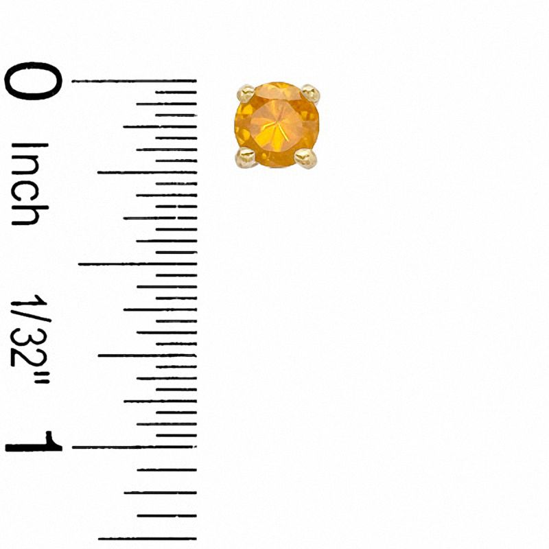 Main Image 2 of 6mm Simulated Citrine Stud Earrings in Sterling Silver with 14K Gold Plate