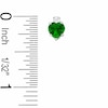 Thumbnail Image 1 of 5mm Heart-Shaped Simulated Emerald Stud Earrings in Sterling Silver with CZ