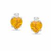 Thumbnail Image 1 of 5mm Heart-Shaped Simulated Citrine Stud Earrings in Sterling Silver with CZ