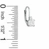 Thumbnail Image 1 of 5mm Cushion-Cut Lab-Created White Sapphire Leverback Earrings in Sterling Silver with CZ