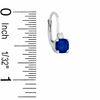 Thumbnail Image 2 of Cushion-Cut Simulated Sapphire Leverback Earrings in Sterling Silver with CZ