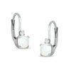 Cushion-Cut Simulated Opal Earrings in Sterling Silver with CZ