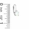 Thumbnail Image 2 of Cushion-Cut Simulated Opal Earrings in Sterling Silver with CZ