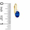 Thumbnail Image 2 of Oval Simulated Sapphire and CZ Leverback Earrings in Sterling Silver with 14K Gold Plate