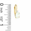 Oval Simulated Opal and CZ Leverback Earrings in Sterling Silver with 14K Gold Plate