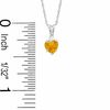 5mm Heart-Shaped Simulated Citrine Pendant in Sterling Silver with CZ