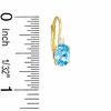 Thumbnail Image 1 of Oval Simulated Blue Topaz and CZ Leverback Earrings in Sterling Silver with 14K Gold Plate