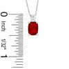 Thumbnail Image 2 of Cushion-Cut Simulated Garnet Pendant in Sterling Silver with CZ