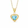Thumbnail Image 1 of 5mm Heart-Shaped Simulated Blue Topaz and CZ Pendant in Sterling Silver with 14K Gold Plate