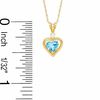 Thumbnail Image 2 of 5mm Heart-Shaped Simulated Blue Topaz and CZ Pendant in Sterling Silver with 14K Gold Plate