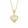 5mm Heart-Shaped Simulated Opal and CZ Pendant in Sterling Silver with 14K Gold Plate