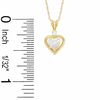 5mm Heart-Shaped Simulated Opal and CZ Pendant in Sterling Silver with 14K Gold Plate