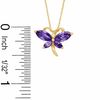 Thumbnail Image 2 of Marquise Simulated Amethyst and CZ Butterfly Pendant in Sterling Silver with 14K Gold Plate