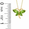 Thumbnail Image 2 of Marquise Simulated Peridot and CZ Butterfly Pendant in Sterling Silver with 14K Gold Plate