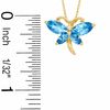 Thumbnail Image 2 of Marquise Simulated Blue Topaz and CZ Butterfly Pendant in Sterling Silver with 14K Gold Plate
