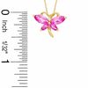 Marquise Lab-Created Pink Sapphire and CZ Butterfly Pendant in Sterling Silver with 14K Gold Plate