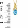Thumbnail Image 2 of Oval Simulated Blue Topaz and CZ Pendant in Sterling Silver with 14K Gold Plate