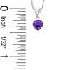 Thumbnail Image 2 of Heart-Shaped Simulated Amethyst Pendant and Earrings Set in Sterling Silver with CZ
