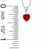 Thumbnail Image 1 of Heart-Shaped Lab-Created Ruby Pendant and Earrings Set in Sterling Silver with CZ