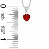 Thumbnail Image 2 of Heart-Shaped Lab-Created Ruby Pendant and Earrings Set in Sterling Silver with CZ